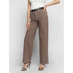 Reformation Cowboy High Rise Straight Jeans Chocolate Brown Women’s Size 24